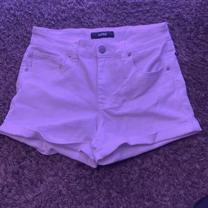 White jean shorts